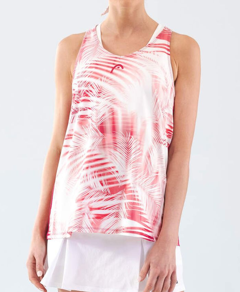 Топ теннисный Head Agility Tech Tank Top - mulberry/print vision