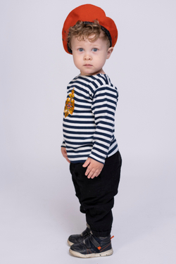 Тельняшка сувенирная детская МЧС (вышивка, темно-синие полосы)