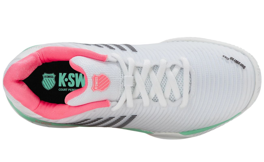 Женские теннисные кроссовки K-Swiss Hypercourt Express 2 Clay - white/neon pastel pink/black