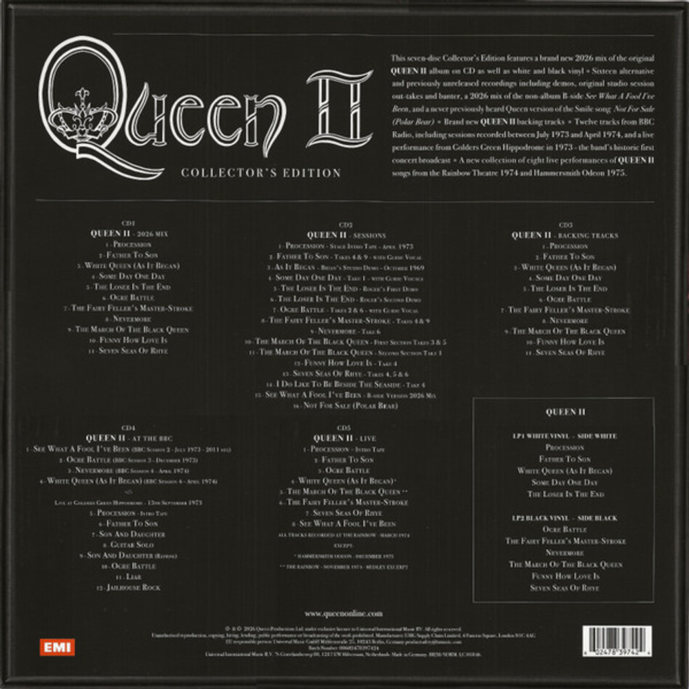 Queen / Queen II (Limited Edition)(Coloured Vinyl)(2LP+5CD)