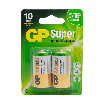 Батарейка GP Super Alkaline 14A-2CR2, типоразмер C, 2 шт