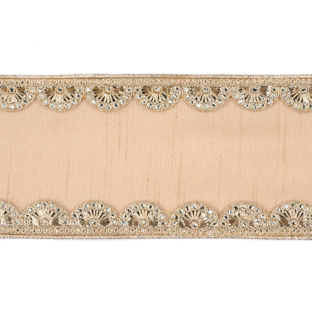 Лента на елку 5м Goodwill кремовая с золотом