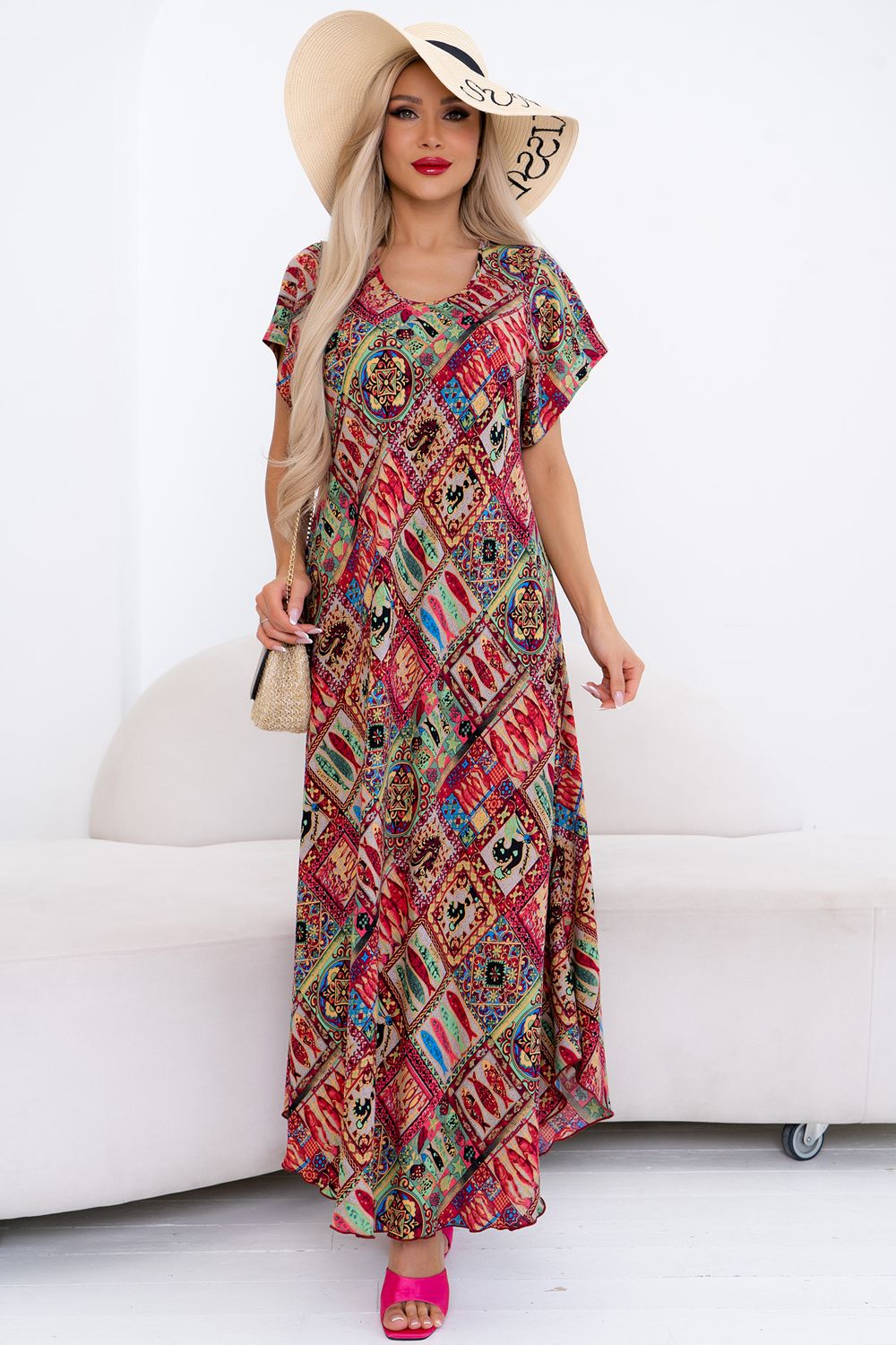 Платье Магия лета (марсала/абстрация) Р11-867/24 Nikol (Акция)