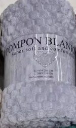 Плед 150*200см «Pompon», цвет светло-серый, микрофлис, 240 гр/м²