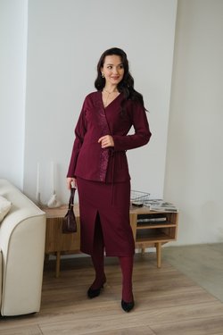 Кардиган из трикотажа джерси бургунди