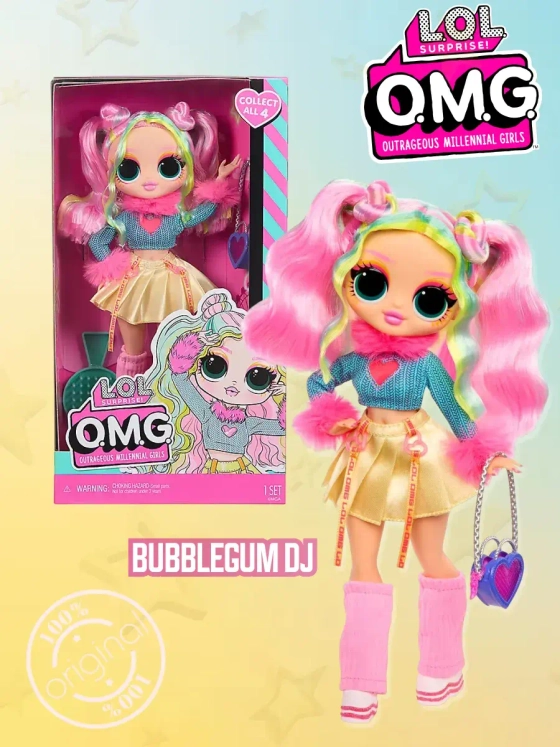Кукла Лол Омг Bubblegum DJ Omg большая оригинал