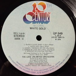 Винтажная виниловая пластинка LP Barry White and The Love Unlimited Orchestra White Gold (Japan 1974) (No Obi) Just Like A Baby