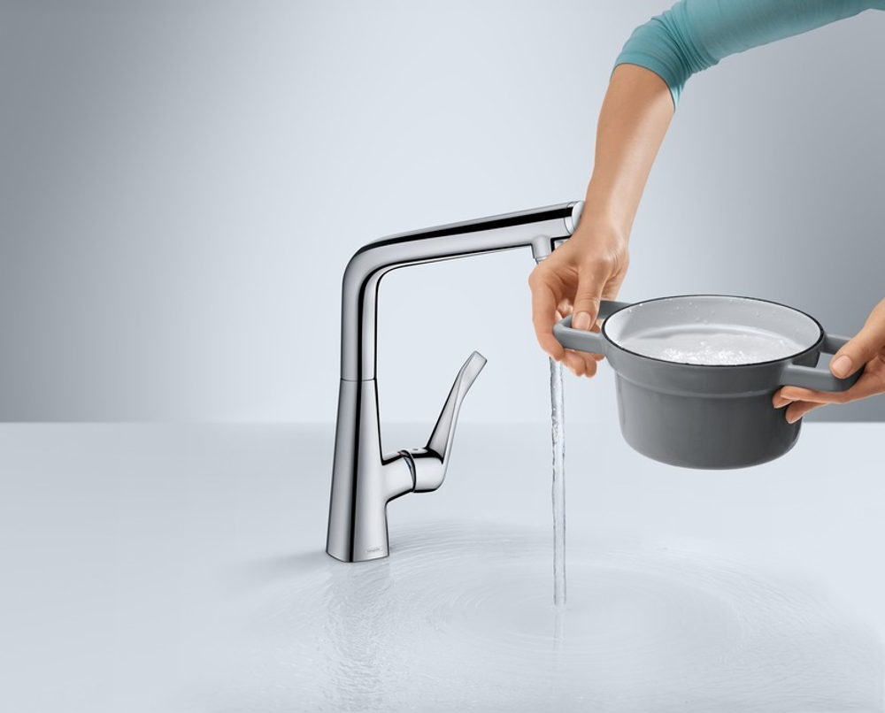 Смеситель для кухни Hansgrohe 14883800 Metris Select, под сталь