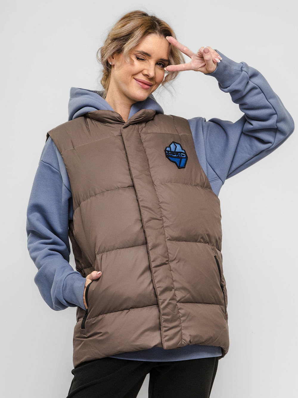 Жилет "НОХО" утеплённый, унисекс, цвет "Прибрежный туман"