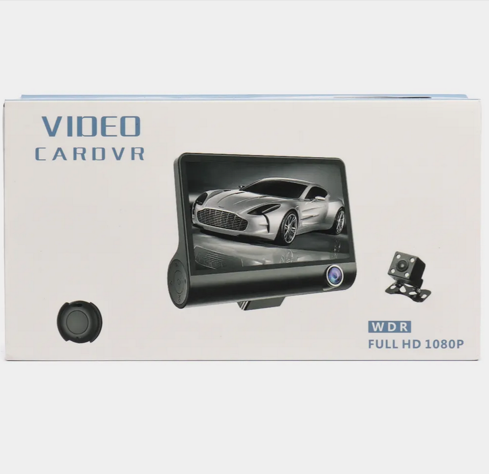Видеорегистратор с экраном 4"HD с 3 камерами CARDVR C8