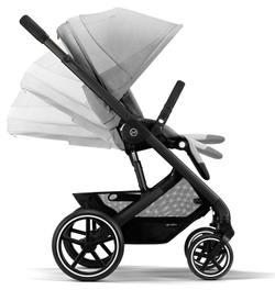 Коляска 3 в 1 Cybex Balios S Lux BLK и автокресло Aton B2 i-Size Volcano Black с базой isofix Base One Lava Grey с дождевиком