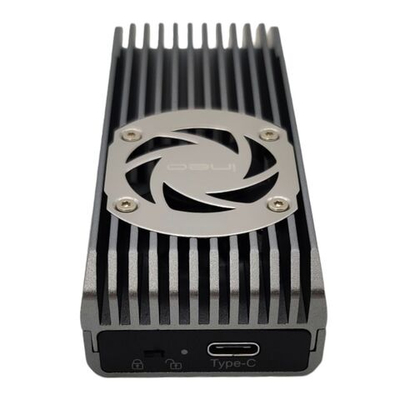Корпус твердотельного накопителя ineo M.2 NVMe (PCIe) со встроенным охлаждающим вентилятором и переключателем защиты от записи C2598-NVMe.