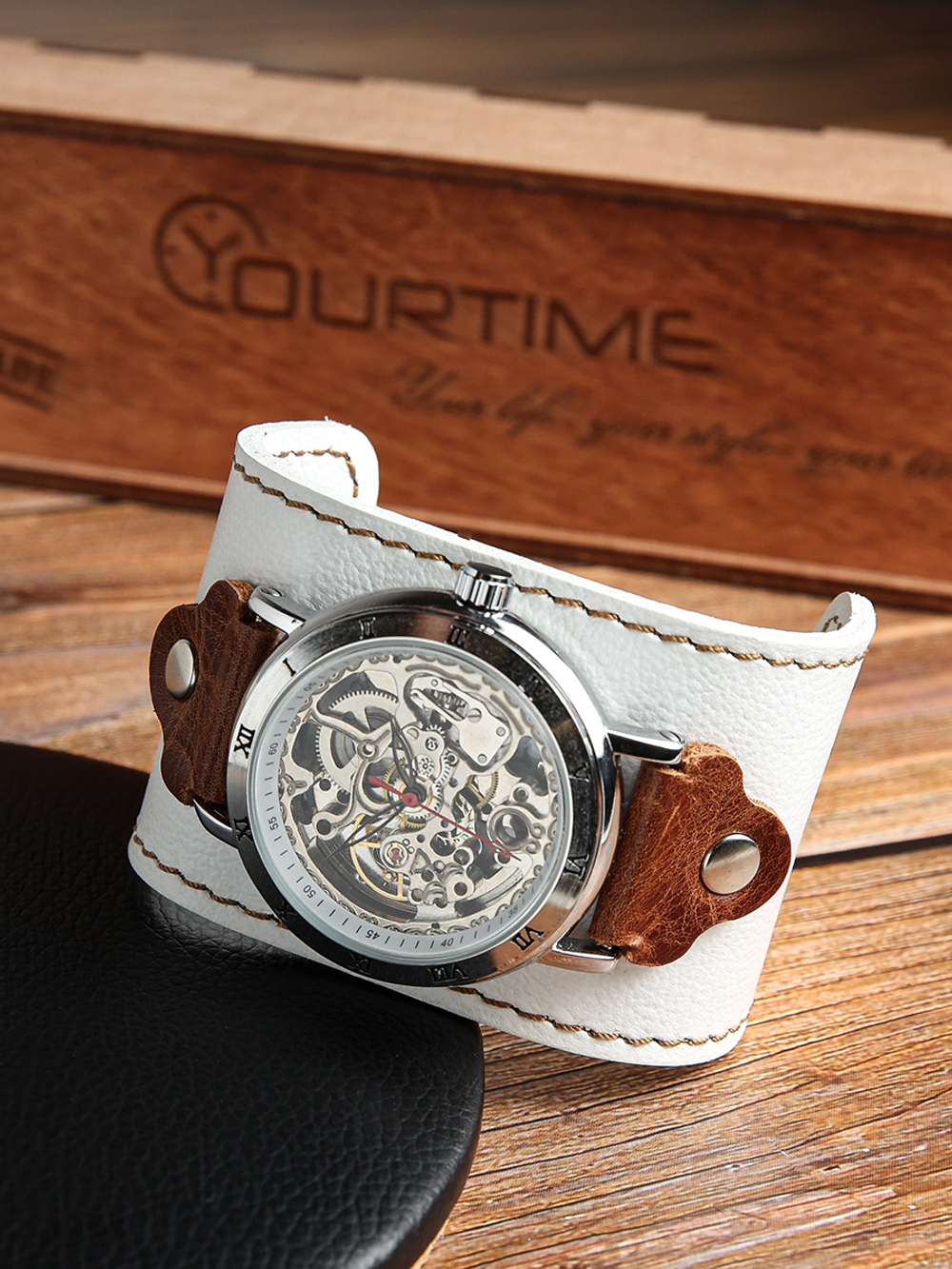 Часы скелетоны женские механические Wings YOURTIME