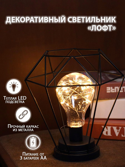 LED светильник в стиле Лофт "Алмаз"