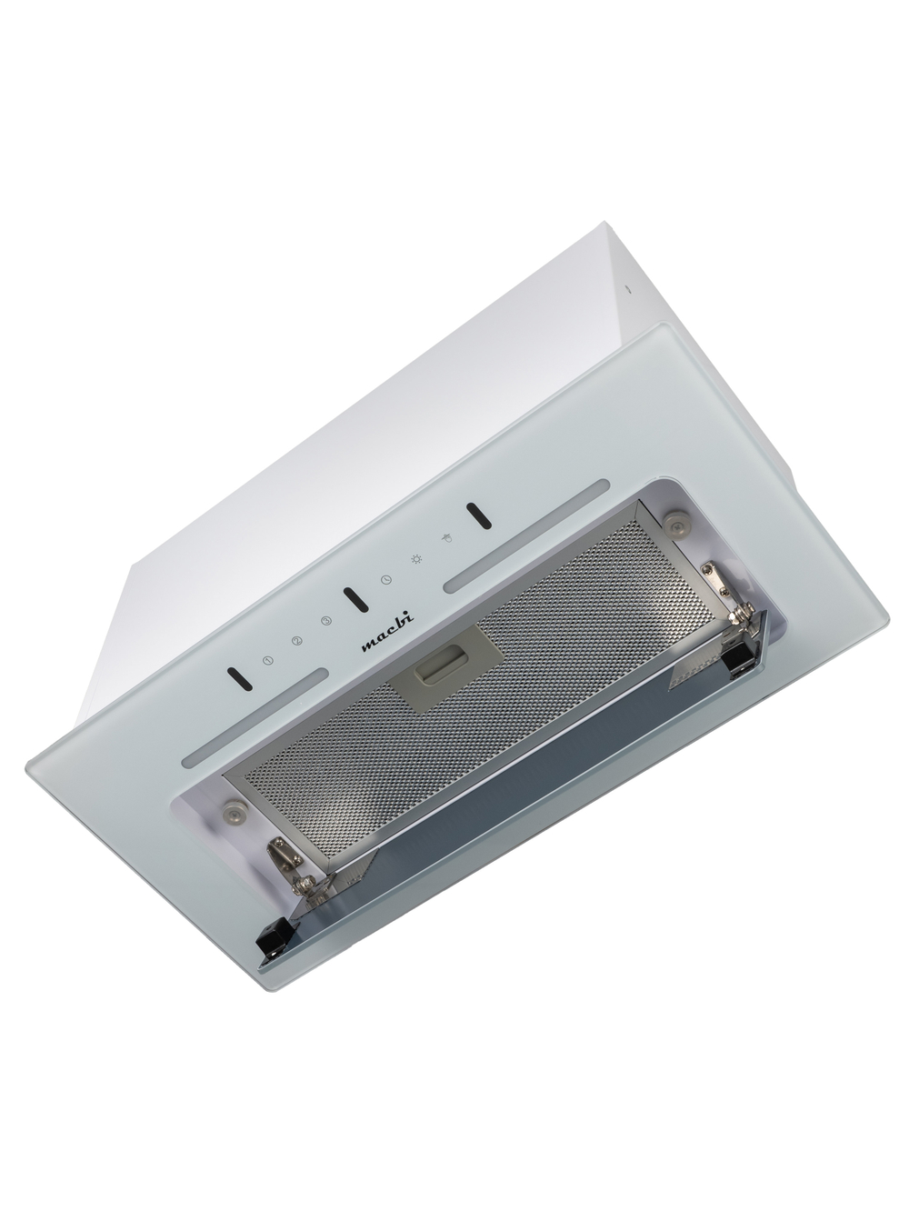 Вытяжка кухонная LedyDC-60GT (WHITE) белый, D150мм,1100м3/ч, полновстраиваемая, ИНВЕРТОРНЫЙ Мотор 110Ватт (Энергетическая эфф-ть класс А+), стекло 60см, сенсорное управление + управление жестами (MACBI)