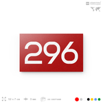 Номер на дверь 296, табличка на дверь для офиса, квартиры, кабинета, аудитории, склада, красная 120х70 мм, Айдентика Технолоджи