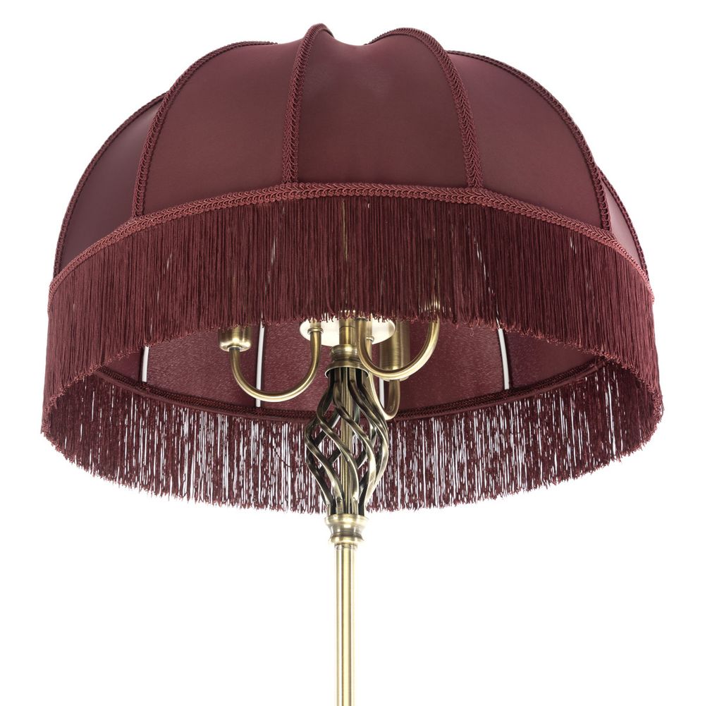 Citilux Базель CL407933T Торшер бронза со столиком и красным абажуром