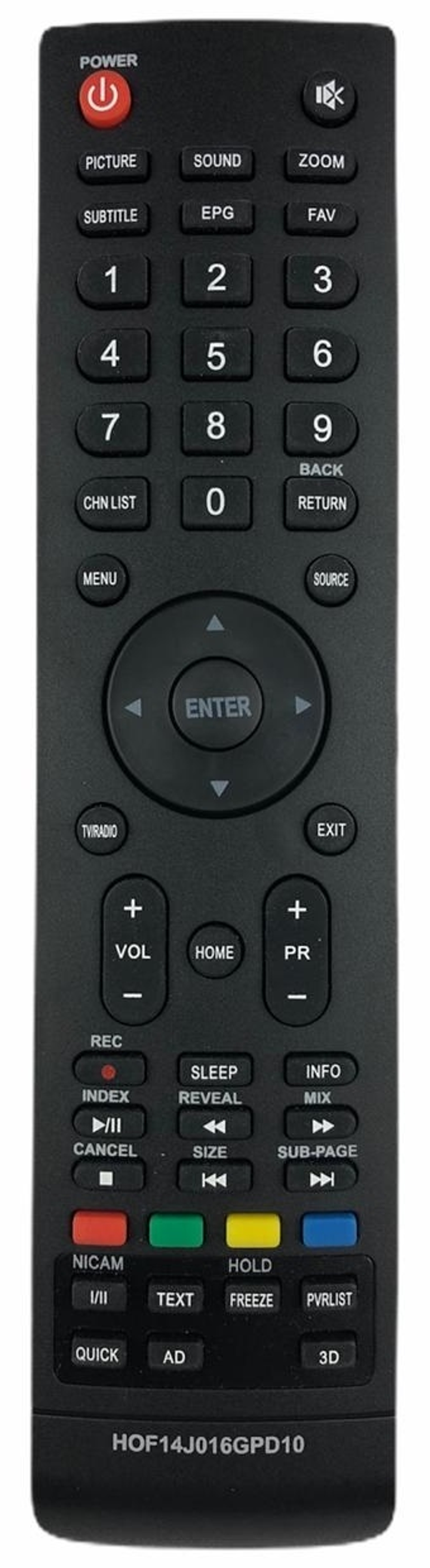 Пульт HOF14J016GPD10, HOF14H536GPD5 для Supra Aiwa Goldstar Erisson Harper Orion Telefunken SUPRA HOF14J016GPD10
