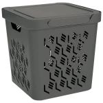 Ящик с крышкой универсальный deluxe, 286х286 мм, 18л (серый)