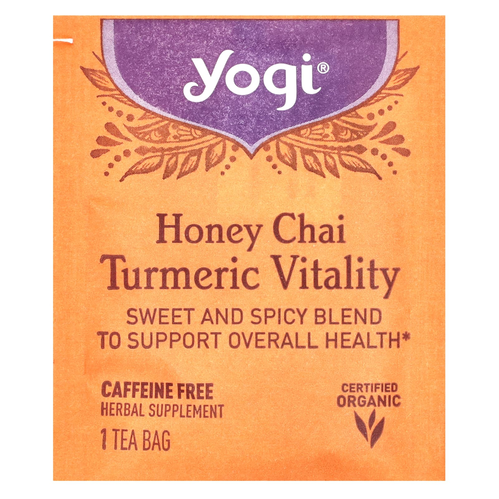 Yogi Tea, Turmeric Vitality, чай с медом и куркумой, 16 чайных пакетиков, 32 г (1,12 унции)