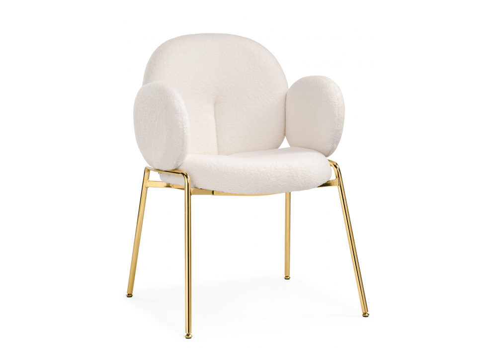 Стул на металлокаркасе Woodville Kalipso white, gold