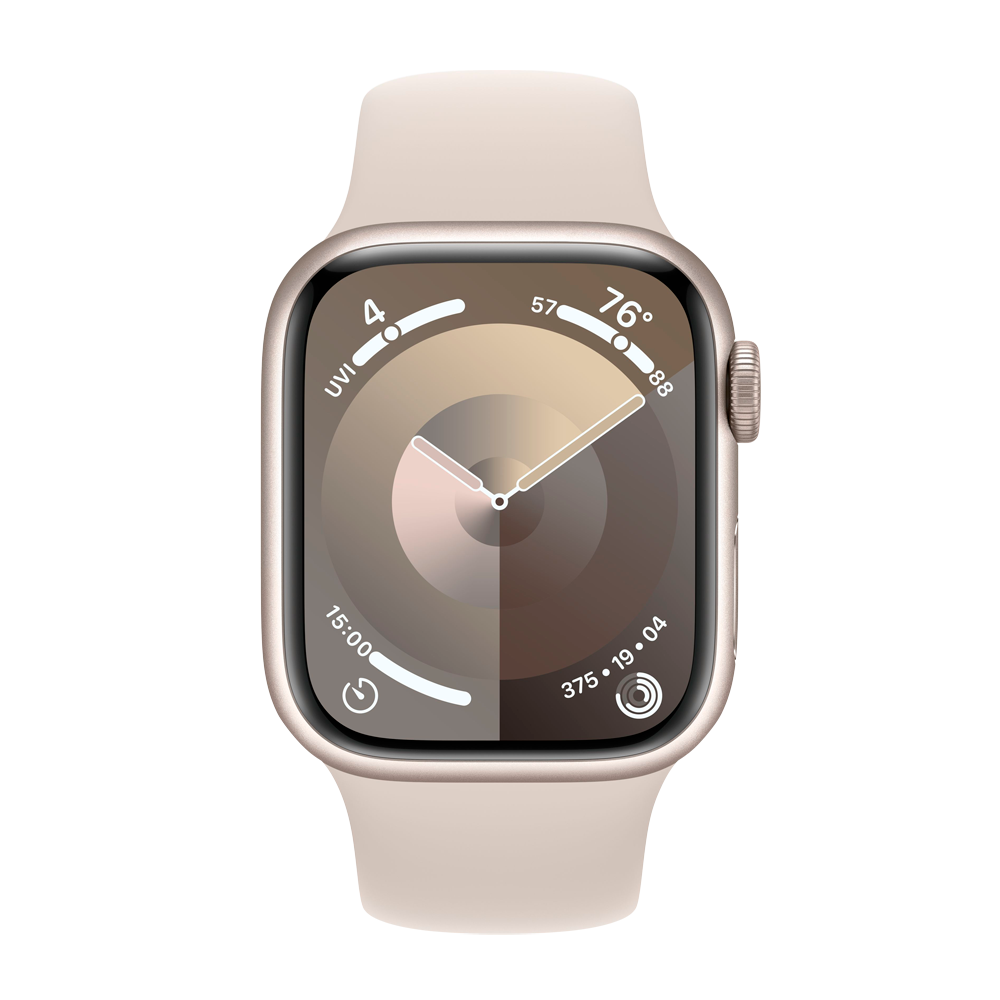 Умные часы Apple Watch Series 9 GPS, 41mm, Aluminium Case with Sport Band M/L, Starlight (Сияющая звезда)