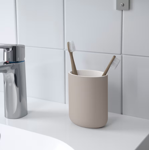 ЭКОЛН EKOLN Стакан для щетки, бежевый