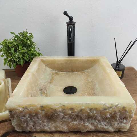 Раковина из оникса Square Yellow Marmo SO-60903 40*40*13