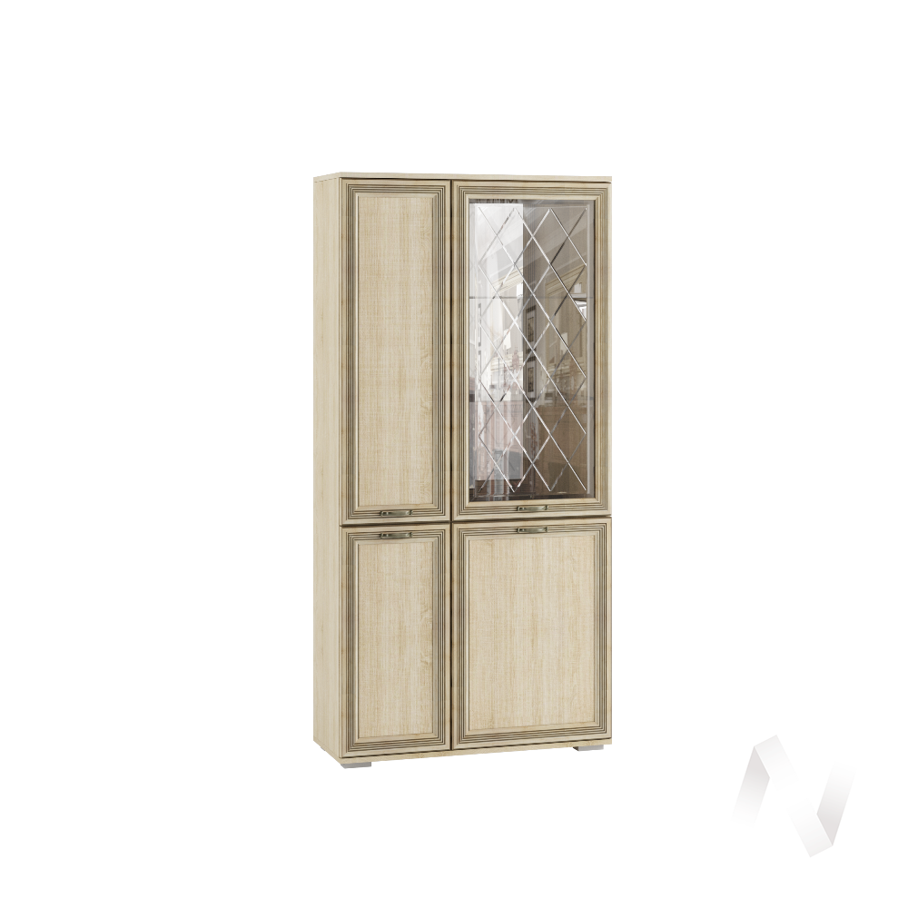 Шкаф с полками и витриной ЛШ-6 Гостиная Ливорно (дуб сонома)