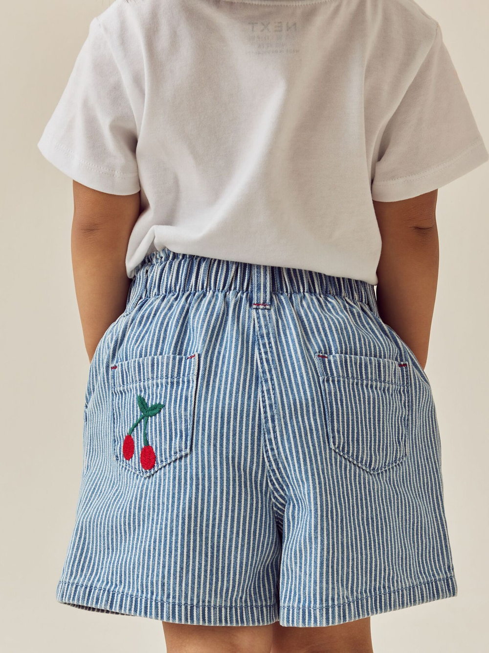 Шорты джинсовые с вышивкой для девочки Next E29-079, Синий