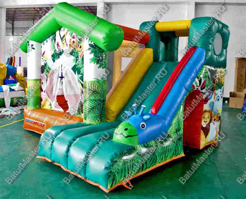 Небольшой надувной батут "Лесной домик"