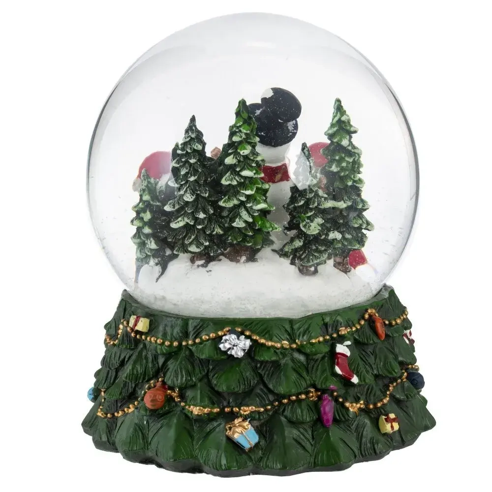 Фигурка декор в стекл шаре "Снеговик" (подсв, муз, вьюга, AAх3 н/п), D 14 см, L15,5 W15,5 H20 см