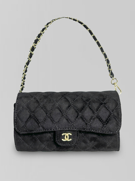 Сумка-клатч 25003 замшевая с золотой фурнитурой