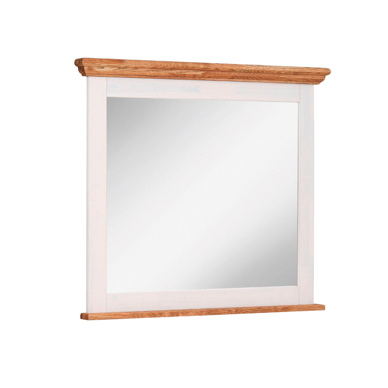 Зеркало настенное, 80х90, Асти, прямоугольное, с полкой, деревянная рама, в спальню, прихожую, ванную, белое, Dipriz