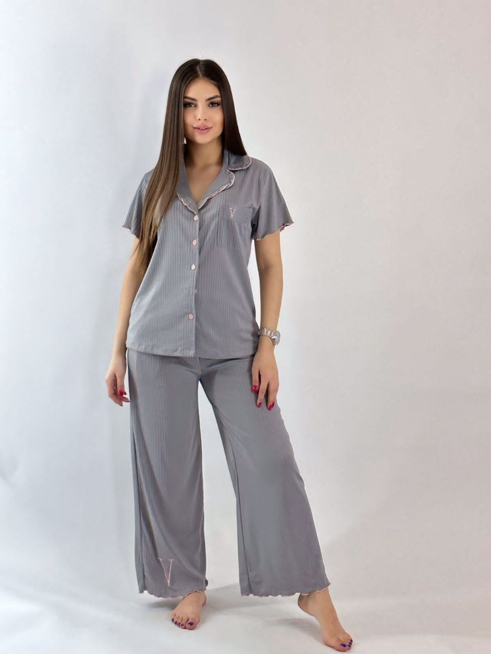 [m]Пижама штаны+рубашка к/р В0254