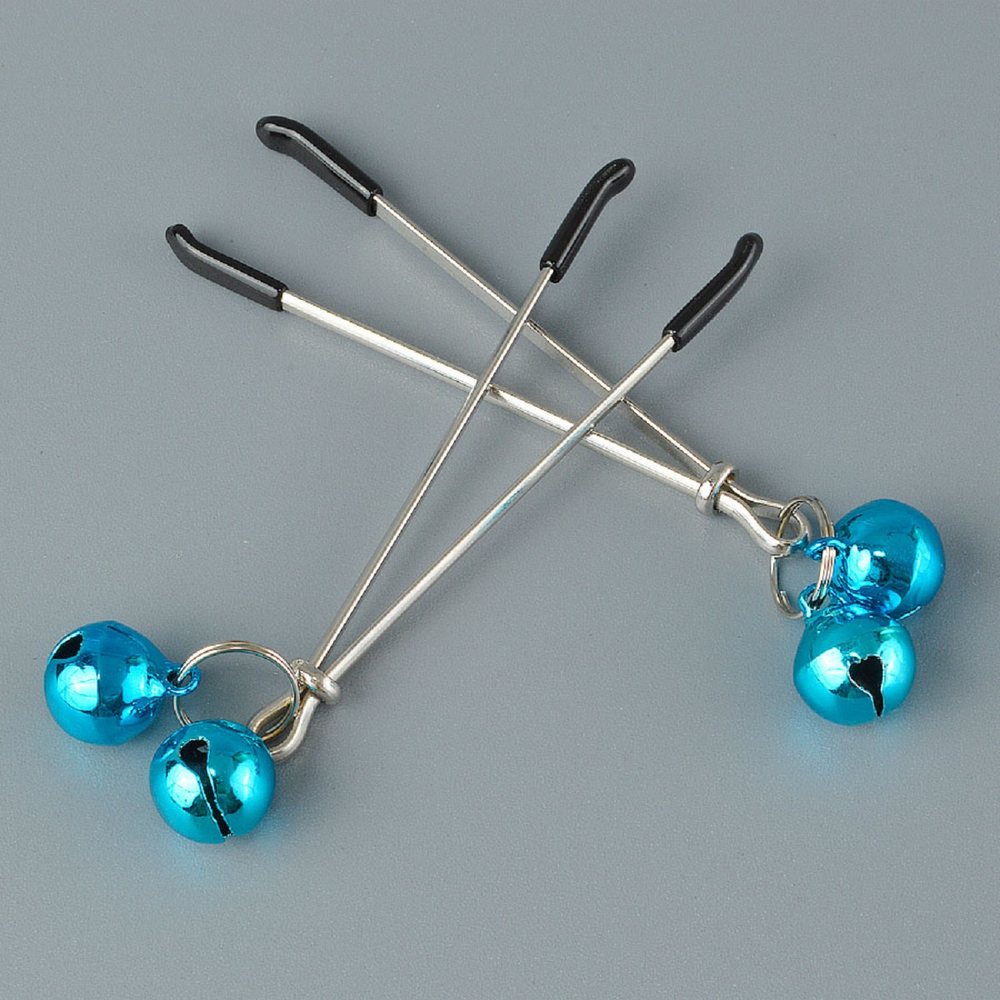 Зажимы на соски Sitabella с бубенчиками золото