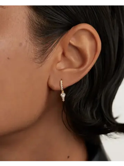 Одиночная серьга Manila серебро 925 пробы покрытое золотом