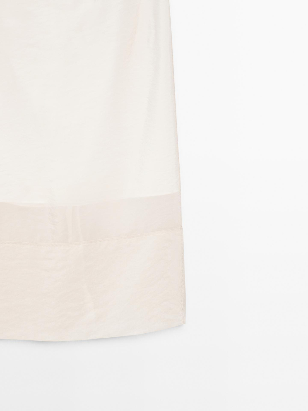 Massimo Dutti Атласная юбка миди, кремовый