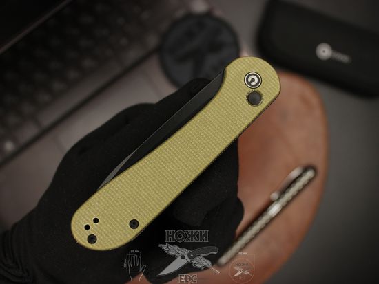 Складной нож Civivi Elementum Button C2103B c клинком из стали Sandvik™ 14C28N, рукоять микарта