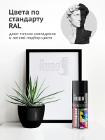Аэрозольная краска KUDO "Эмаль универсальная быстросохнущая RAL в баллончике" Акриловая, Глянцевая, 0.52 л, Чёрная RAL 9005