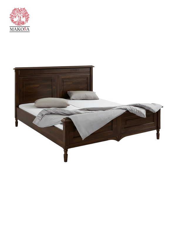 Кровать 160х200, Джоли, двуспальная, массив березы, коричневый, MAKOSA