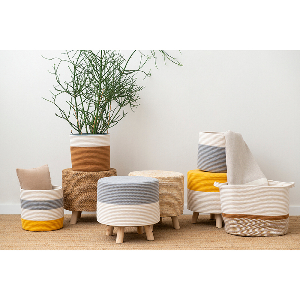 Корзина для хранения ciary, D30х30 см, бежевая/горчичная