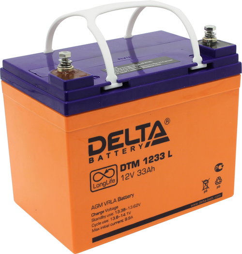 Аккумулятор Delta DTM 1233L (12V, 33Ah) для UPS