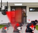 Wi-Fi Камера видеонаблюдения с 3-мя объективами 9MP FaizFull FT140