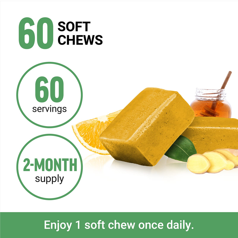 Force Factor, Gentle Ginger ™, мед и лимон, 60 жевательных таблеток