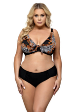 Женский купальник plus size в модной расцветке (Размер: 90C/44) (Цвет: черный)