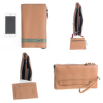 Мужской коричневый клатч портмоне из натуральной кожи с декоративной нашивкой GALIB M-030