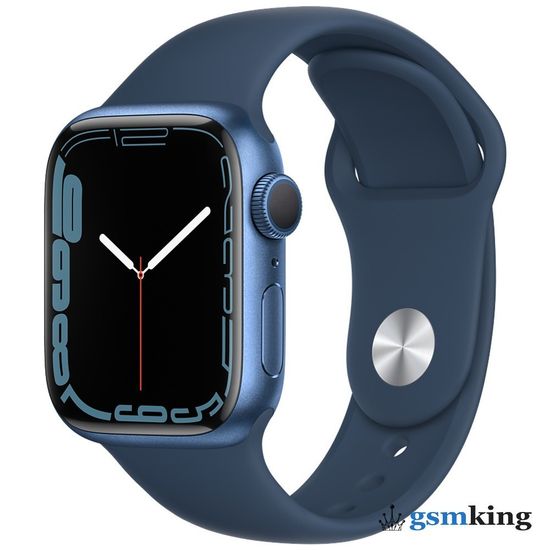 Apple Watch Series 7 GPS 41mm Blue Aluminum Case with Sport Band Abyss Blue MKN13LL/A