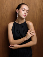 Серьги "Cross pearl shell" Silver