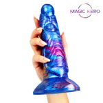 Фантазийный фаллоимитатор на присоске - 21 см. (Цвет: синий)